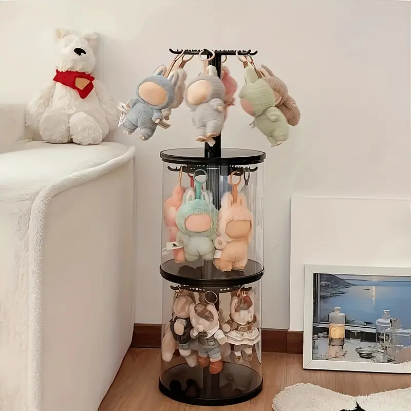 360°Rotating Acrylic Clear UV-Resistant stackable Display Case Compatible with Sliding rack Dust Cover,Lidded Doll Storage Box,Hanging Rack,for Plush Toys And Action Figure Collections,Dustproof and Waterproof Organiser summerwins,Collection Organizers