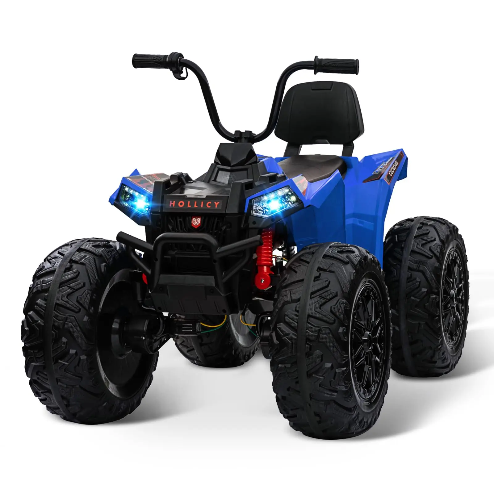 GARVEE 2-Seater 4WD Off-Road Kids' Ride On ATV (Ages 3+), Dual 12V 7AH Batteries, 4x200W Motors, Accelerator Handle, EVA Wheels, Full Metal Frame Suspension, LED Lights, Built-In Speaker, 66 Lbs Capacity