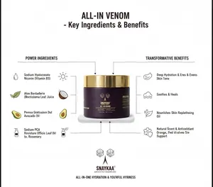 SNAYKAA All-In Venom Face Cream Made in USA - Peptides Niacinamide Hyaluronic Acid for Smooth Firm Illuminated Skin - Day & Night Formula - Paraben-Free Sulfate-Free Cruelty-Free