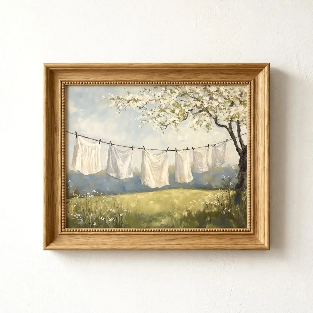 Farmhouse Laundry Room Decor, Clothesline Wall Art, Rustic Country Home Print P