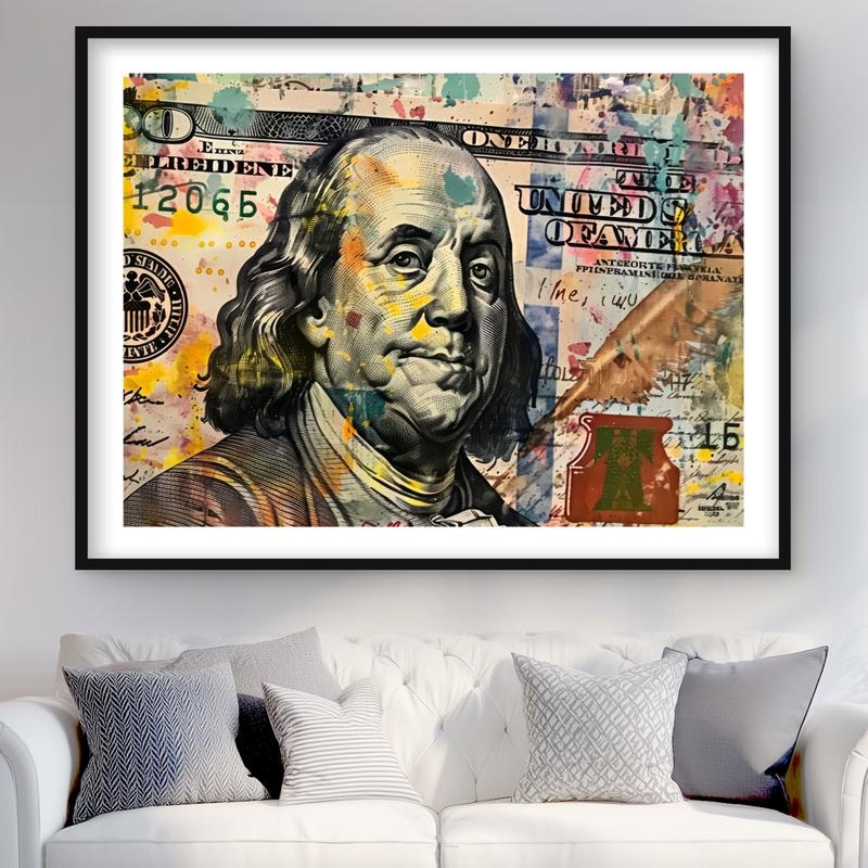 Franklin 36 x 48 in. Artistic Elegant Matted Paper Print - 1-Piece, 18.5 lbs. Durable Wood Frame Large Panel for Indoor Bedroom Wall Art Decoration Home Supplies
