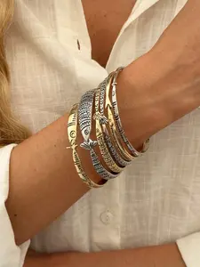 6 Piece Ocean Animal Fish Bracelets Set, Vintage Design, Alloy Material, Street Style, All Seasons Jewelry Accessories, Stackable Bracelets