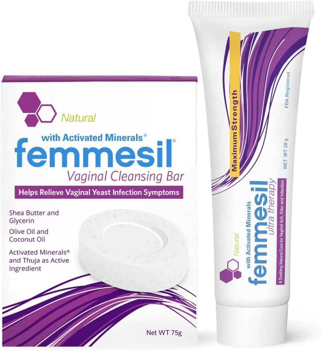 Femmesil Yeast Infection Kit for Women, 1oz Ointment + 75g Soap | Natural Antifungal Vaginal Cream with Clotrimazole & Anti Fungal Soap, Soothes Vaginal Itch & Irritation – Packaging May Vary