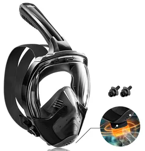 Aegend Adult Full Face Antifogging Diving Mask, Snorkeling Gear with Latest Dry Top Breathing System, 180° HD Leak-Proof View for Snorkeling & Scuba Diving, Antifogging Diving Masks