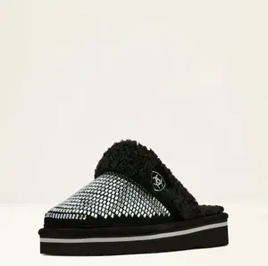 Ariat Women's Jackie Square Toe Stack Slipper Bling Black