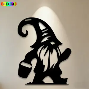 1pc Gnome Metal Wall Art, Whimsical Gnome Statue Mural, Ideal Gift for Christmas, New Year, Garden Decor Enthusiasts, Weather-Resistant Metal Wall Decor Wall Sculptures, Perfect for Outdoor Wall & Fence, Charming Patio Decor Accent