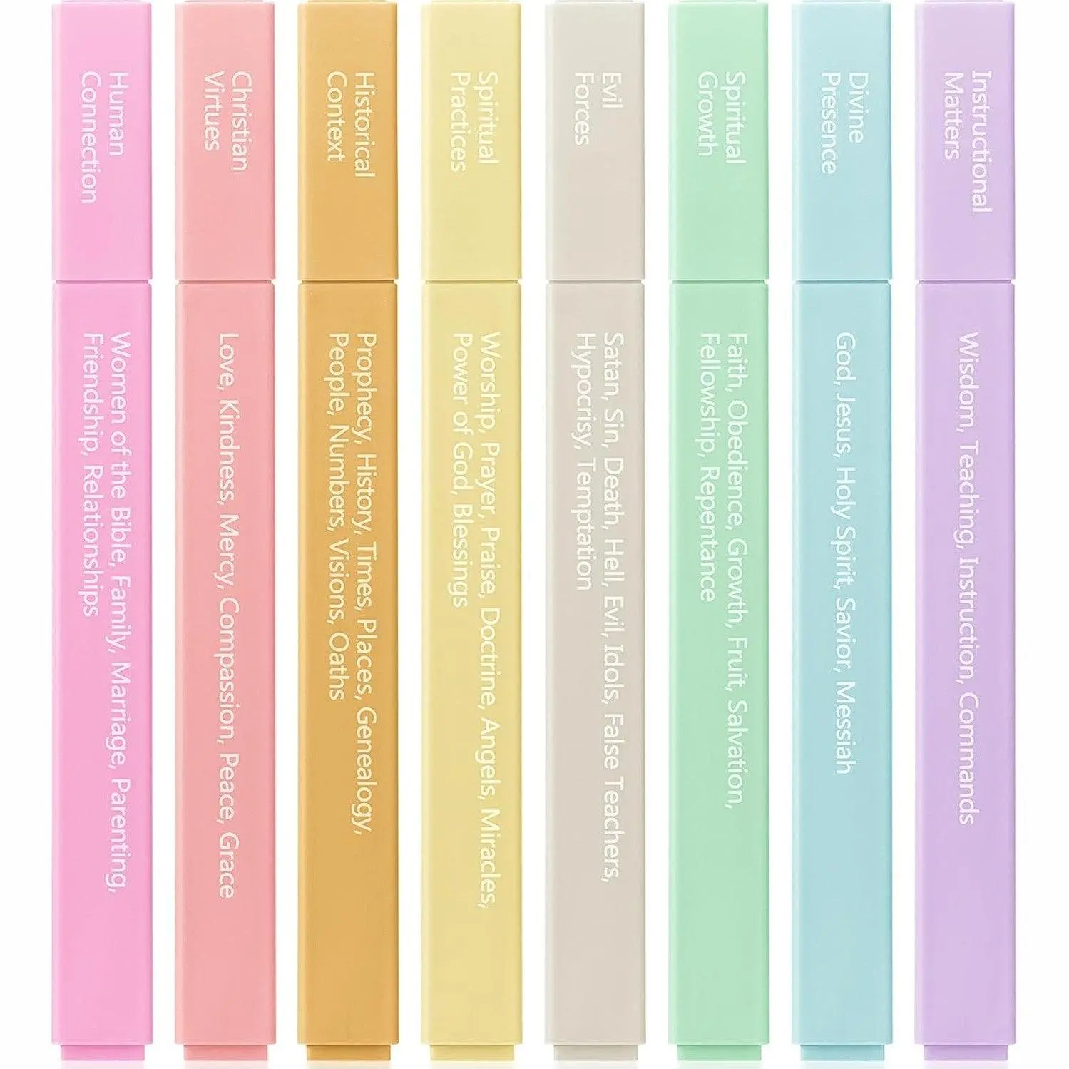 Mr. Pen - Bible Highlighters with Color-Coding System 8 Pack Soft Pastel Aesthetic Highlighters Assorted Colors for Studying Note-Taking and Journaling