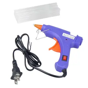 Portable hot glue gun with 10 white glue sticks, Adhesives, suitable for home repair, handmade fabric, wood, glass glue gun repair kit (US standard plug)