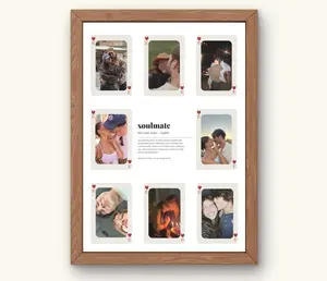 Custom Playing Card Photo Collage Poster, Personalized Soulmate Wall Art, Romantic Couple Gift, Aesthetic Love Print for Anniversary or Valentine’s Day