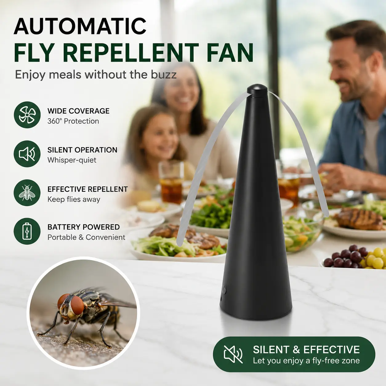 Automatic Outdoor Mosquito Repellent Fan--Multifunctional Insect Catcher