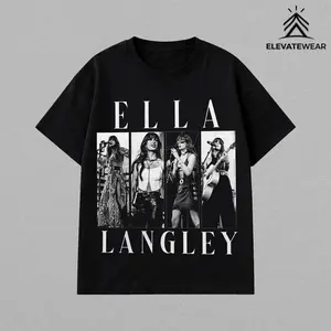 Ella Langley Country Concert Fan T-Shirt, Streetwear Classic Vintage Western Graphic Tee, Unisex Southern Music Lover Style Top, Crewneck Breathable Cotton Menswear Tshirt