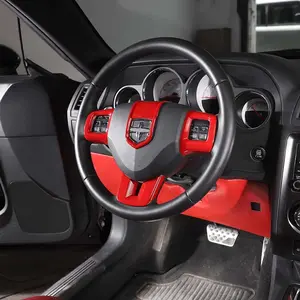 Custom Red ABS Steering Wheel Cover for 2009-2014 Dodge Charger, Challenger, Durango, UV & Scratch Resistant, Easy DIY Installation, Car Interior Accessory, Uv And Scratch Resistant