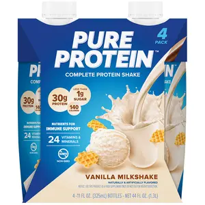 Pure Protein Vanilla Milkshake Complete Protein Shake