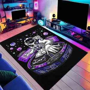 1pc Gaming Space Pattern Rug, Washable Mat, Home Decor for Living Room Bedroom, Multifunctional Indoor Outdoor Carpet, Ideal for Bedside Corridor, Print Rug