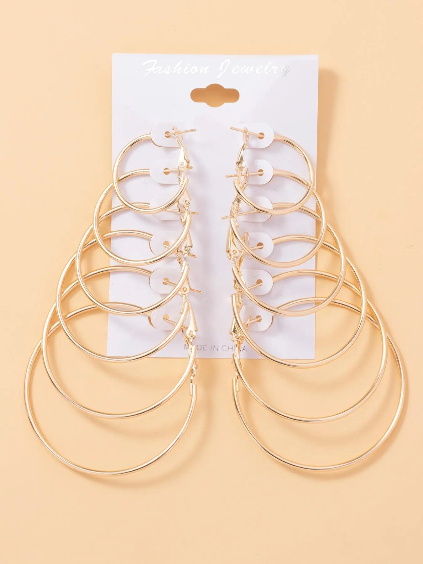6 Pairs Round Shaped Multiple Size Hoop Earrings, Earring Set, 2024 New Stylish Earrings for Women, Daily Wear Ear Piercing Jewelry, Classic Fashion Accessories for Daily Wear