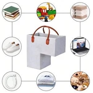 Durable Handled Stair Basket, Foldable Storage Bin for Carpeted Stairs, Ideal for Clothes Books Computers, Home Organization