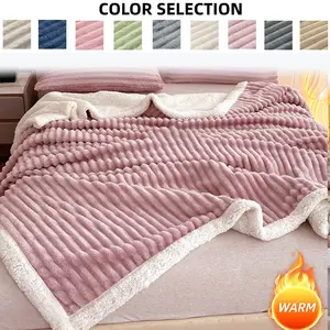 Fashionable Drawstring Blanket King Queen Size, Reversible Double Layer Sherpa Fleece Warm Comfort, No Shedding, Perfect Gift, Soft Cozy Blanket