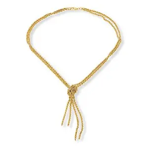 Bellezza Bronze Goldtone Multi-Rope Chain Textured "Scarf" Necklace