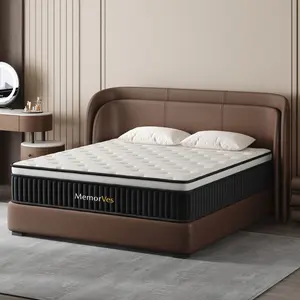 【MemorVes】10/12/14 Inch Twin, Full, Queen, King Mattress Memory Foam And Spring, Hybrid MattressMedium Firmness, Lumbar Support, For Home Rooms Hotels, Boxed Halloween ChristmasGift Furniture Ergonomic queen size mattress Interior Modern