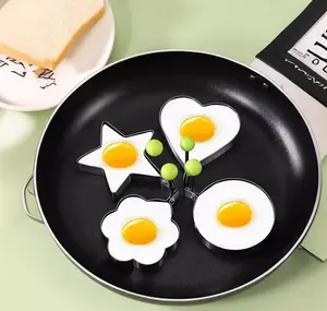 【Free Shipping 】4-Piece Fried Egg Ring Mold Set Nonstick for Griddle Pan Enhancing Cooking Convenience with Non-Stick Coating and Versatile Use clear separator aluminum Manual