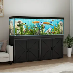 125-150 Gallon Fish Tank Stand with Power Outlet, Heavy Duty Aquarium Stand with Cabinet Storage for Fish Tank Filters and Accessories, 72.9" L*18.9" W Tabletop, 2200 LBS Capacity