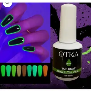 GLOW in the DARK Top Coat 0.5oz glossy/matte nail care nail art halloween