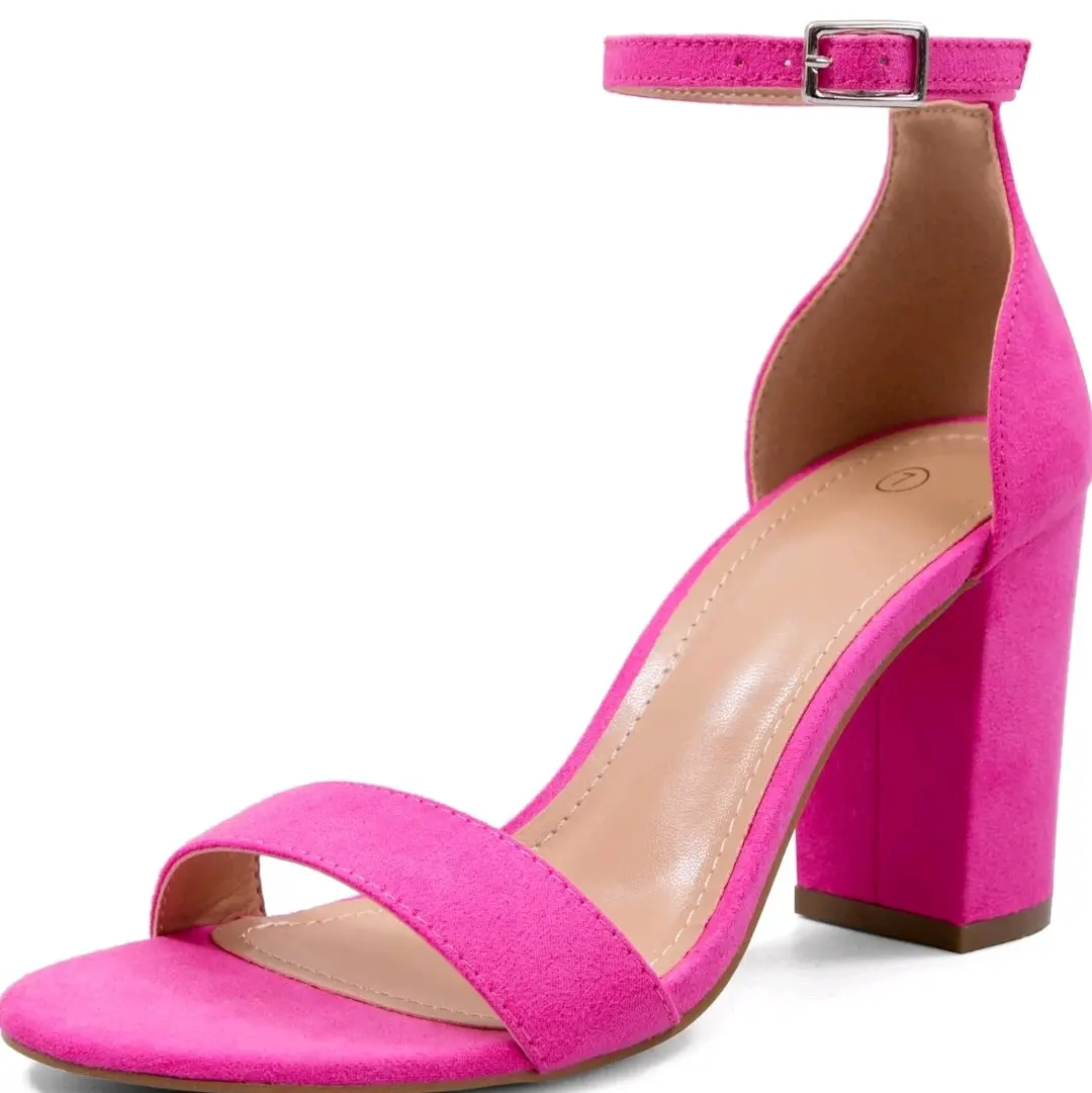 Hot Pink Women's Chunky Block Heels