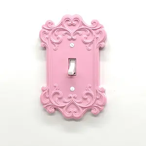 Pink Vintage Light Switch Cover | Baroque Decorative Wall Plate | Elegant Baroque Light Switch Cover in Pink | Romantic Wall Decor Accent for Bedroom or Nursery