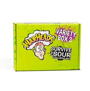 WARHEADS Survive The Sour Box - Wally's Mix - 6 Different Sour Candies for Sour Seekers - Variety of sour, sweet, fruity candy