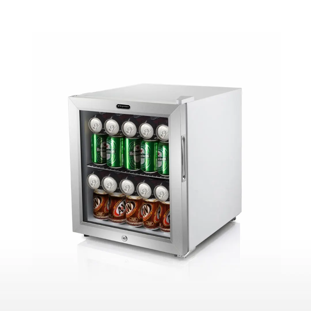 Whynter Compressor Mini Fridge - 68-Can Beverage Refrigerator with Lock, Ideal for Small Spaces & Entertainment Spaces | BR-062WS