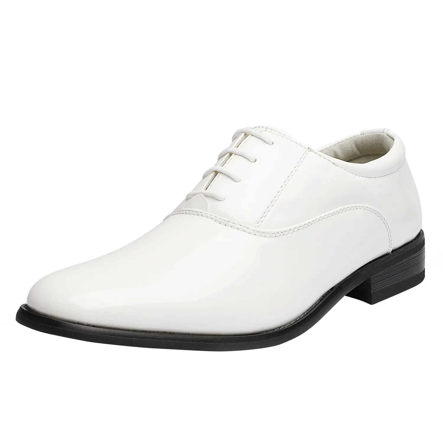 BRUNO MARC Men's Formal Oxfords, Classic Shiny PU Lace-Up Dress Shoes with a Round Toe and 1 Inch Low Heel for Business, All Season BRUNO MARC Men's Formal Oxfords, Classic Shiny PU Lace-Up Dress Shoes with a Round Toe and 1 Inch Low Heel for Business, All Season