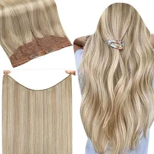 Full Shine Wire Weft Hair Extensions Human Hair Invisible Fishing Wire Adjustable #TikTokShopBlackFriday