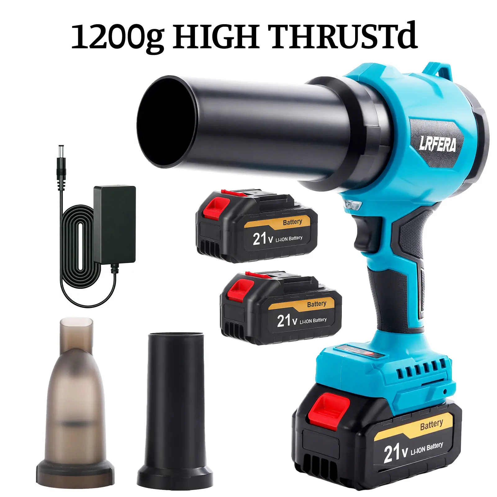 LRFERA Leaf blower and vacuuming two functions with 3speed modes,Leaf Blower Cordless - 21V Powerful Electric Leaf Blower with 2 x 4.0Ah Batteries and Charger, 1200G Wind Pressure Handheld Blower Fathersday gift,Patio,Dust,Blowing Leaves and car vacuuming