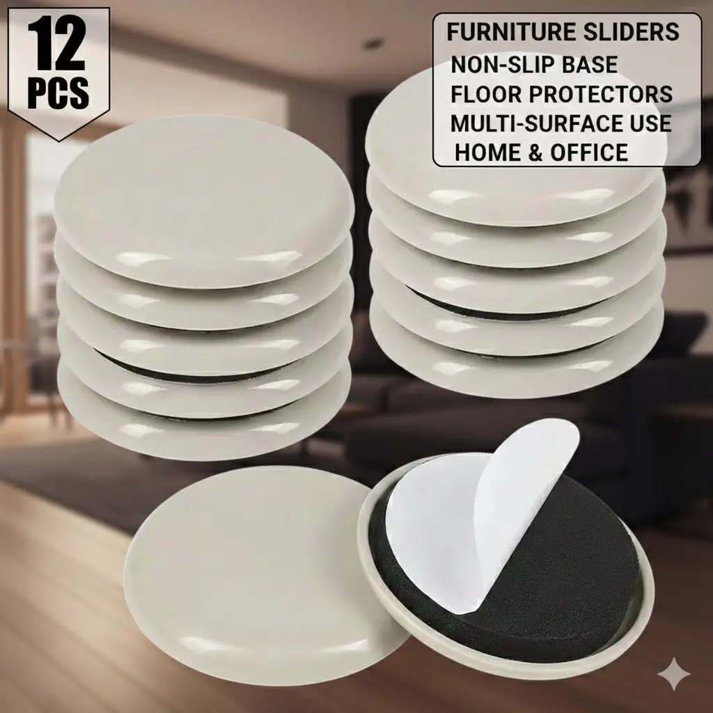 Yitap Furniture Moving Sliders Set, 12-Piece, Floor Protectors, Easy Move Sofa/cabinet/table, Protect Floors, Floor Protection, Anti-Slip, Shock Absorption, Quiet, Home Office Essential