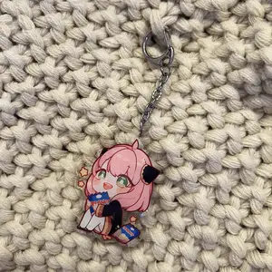 ANYA WITH PEANUTS ACRYLIC KEYCHAIN