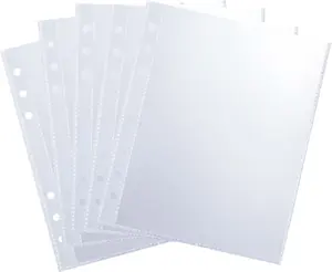 50 Pack 50 Pocket 5x7”Clear Page Protectors for A5 Binder 6 Ring Top Loading Paper Protector Sheets Binder Sleeves for Cards,Photocards,Postcards,Pictures,Stickers,and Cash Organizer(50)