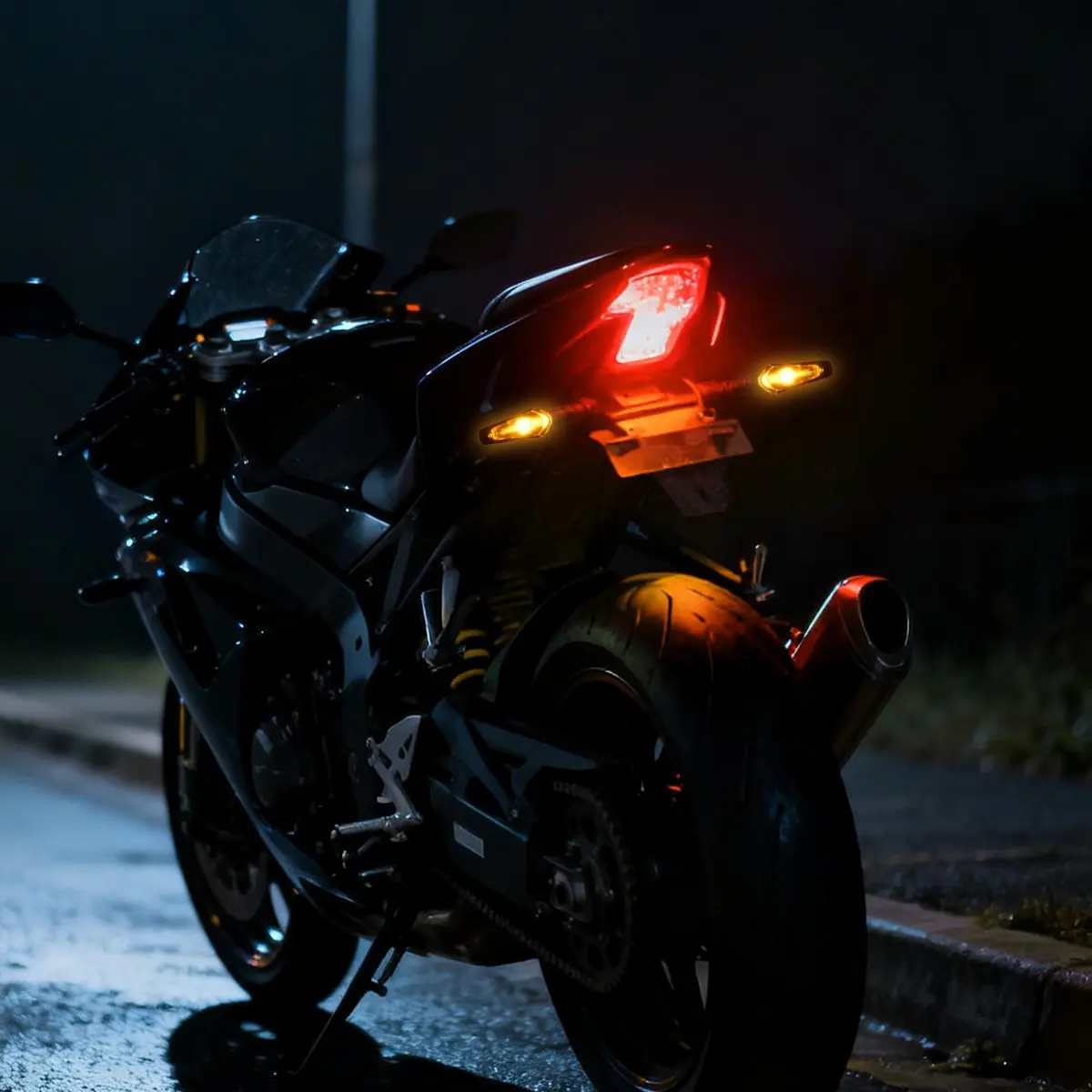 Triangle Embedded LED Motorcycle Turn Signals, 12V Universal Amber Turn Signal Blinkers, High Brightness Daytime Running Lights