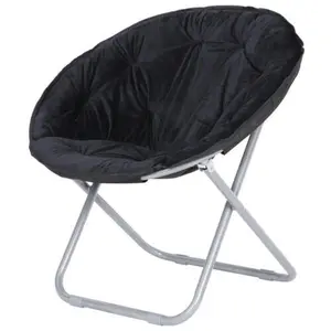 ZENSTYLE Folding Saucer Chair Adults Kids Portable Faux Fur Saucer Chair  for Living Room