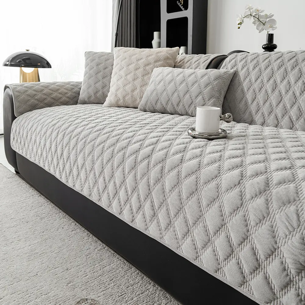 Luxury Contemporary Thick Sofa Cover, Anti-Slip Warmth, Easy Clean Design, Washable Sofa Slipcover, Perfect for Bedroom Office Living Room Pet Friendly