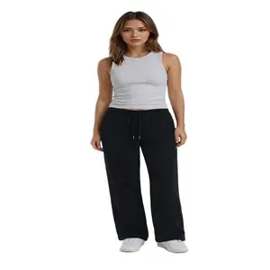Forever 21 Women's Mid-Waist Black Pants - Adjustable Drawstring, Stretchy, Comfy, Loose Fit, Effortless, Pockets, Casual Everyday Summer Womenswear Bottoms, Effortless Pants