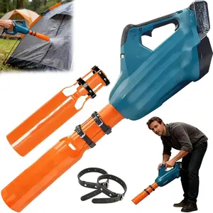 Steel Leaf Blower Air Booster Nozzle Attachment,extends distance, reduces bend over, Universal High-Flow Battery Nozzle,Compatible with Lb615/765 and Cordless Leaf Blower Air Boosters with 2-4 Inch Round Nozzle Blower Tubes (Orange/Black)