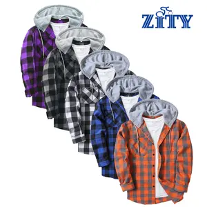 ZITY 3 Pack Men’s Long Sleeve Casual Vintage Button Down Plaid Shirt Jacket with Pocket– Flannel Hoodie Shirts Casual Button-Up Shacket Tops Sweatshirts  Menswear Wetsuit