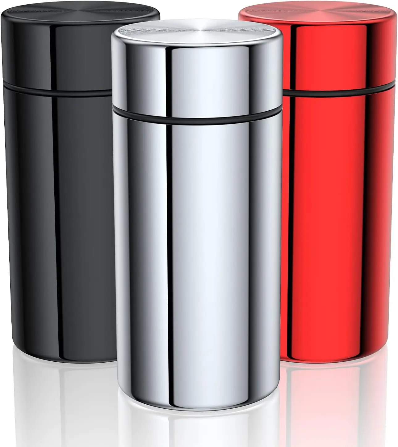 3-Pack Durable Aluminium Storage Jars for Home Organiser - Airtight Lid Canisters, Portable Size Small Capacity Non-Transparent Metal Bottles, Leak-Proof Storage Bottles & Jars for Fresh Stays Longer Home Organization