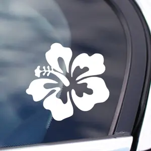 Hibiscus flower car sticker vinyl decal popular surf girl board laptop window 9x8.5cm or 3.5 inches U