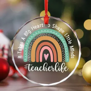 It takes a big heart to shape little minds teacherlife Ornament, Teacher Appreciation Gifts, Teacher Appreciation Week, End of Year, Back to School, Retirement, Gifts for Teachers, Christmas Tree Decoration Glass Ornament, Christmas Home Decor