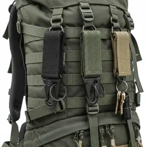 Ultimate EDC Tactical Carabiner Keychain: Heavy-Duty Nylon Gear Hook & Quick-Release Clip for Backpack, Belt, Hiking, Camping. Secure, Durable & Lightweight Survival Accessory for Outdoor Enthusiasts.