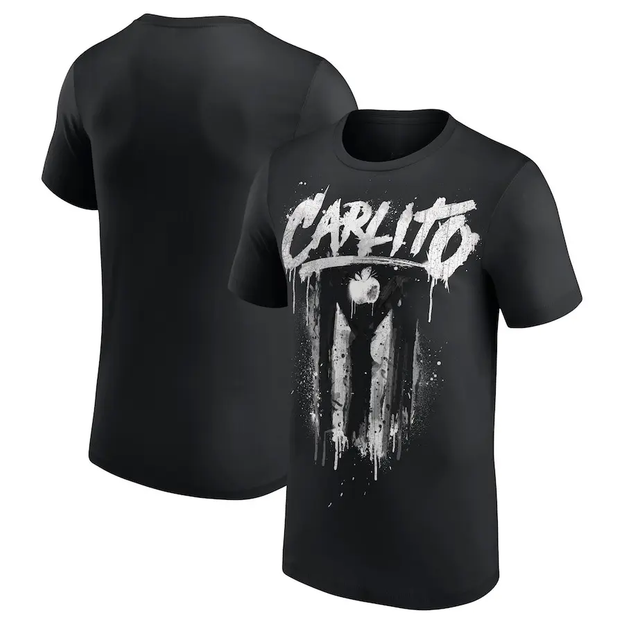 Men's Black Carlito Flag T-Shirt - Mens, Hoodie, Sweatshirt Menswear Cotton Soft Top Basic Graphic Jeans