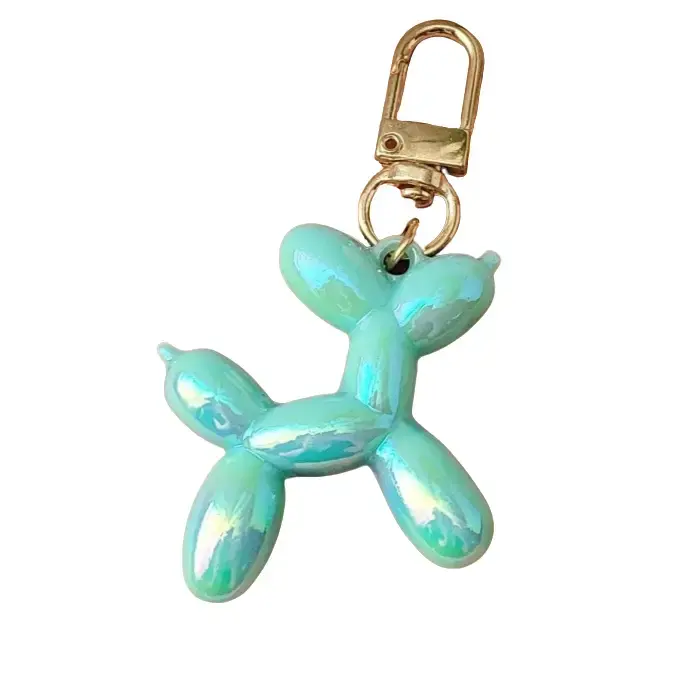 Sweet Pea Teal Balloon Dog Keychain