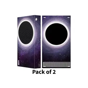 2 Sets - Whole Body Protective Skin for Xbox Series S Gaming Console, Durable Vinyl Decal Style, Easy Apply Skin Wrap Stickers - Galaxy Black Hole