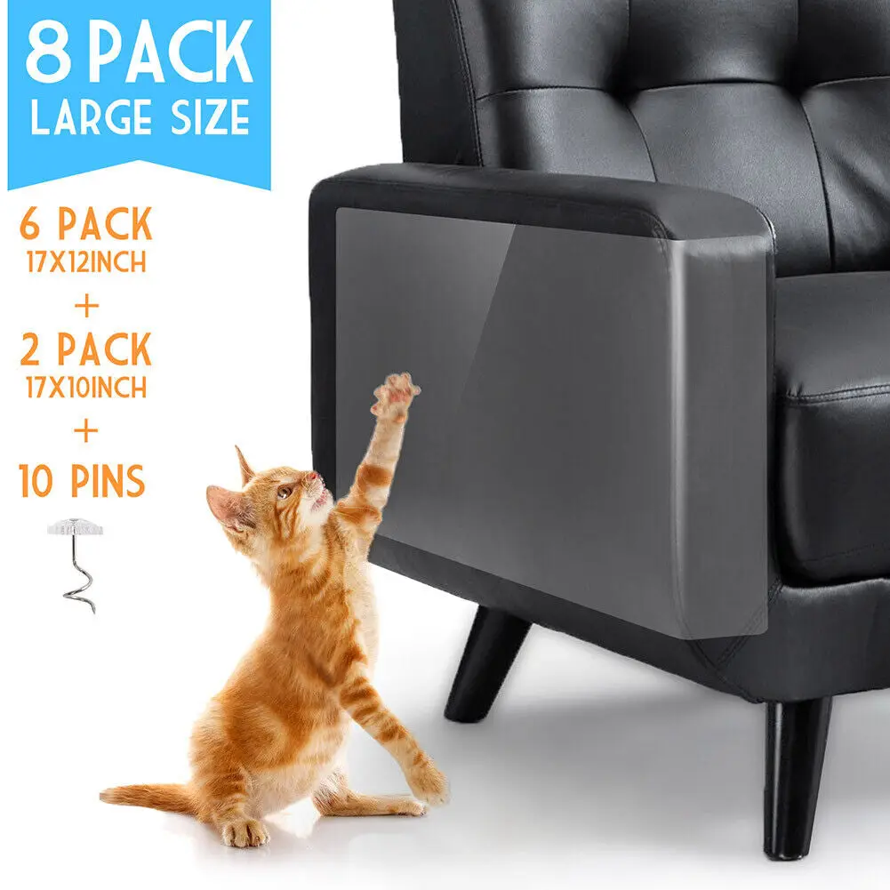 8-Pack Cat Scratch Furniture Guards Couch Protector Anti-Scratch Deterrent Pad Tape
